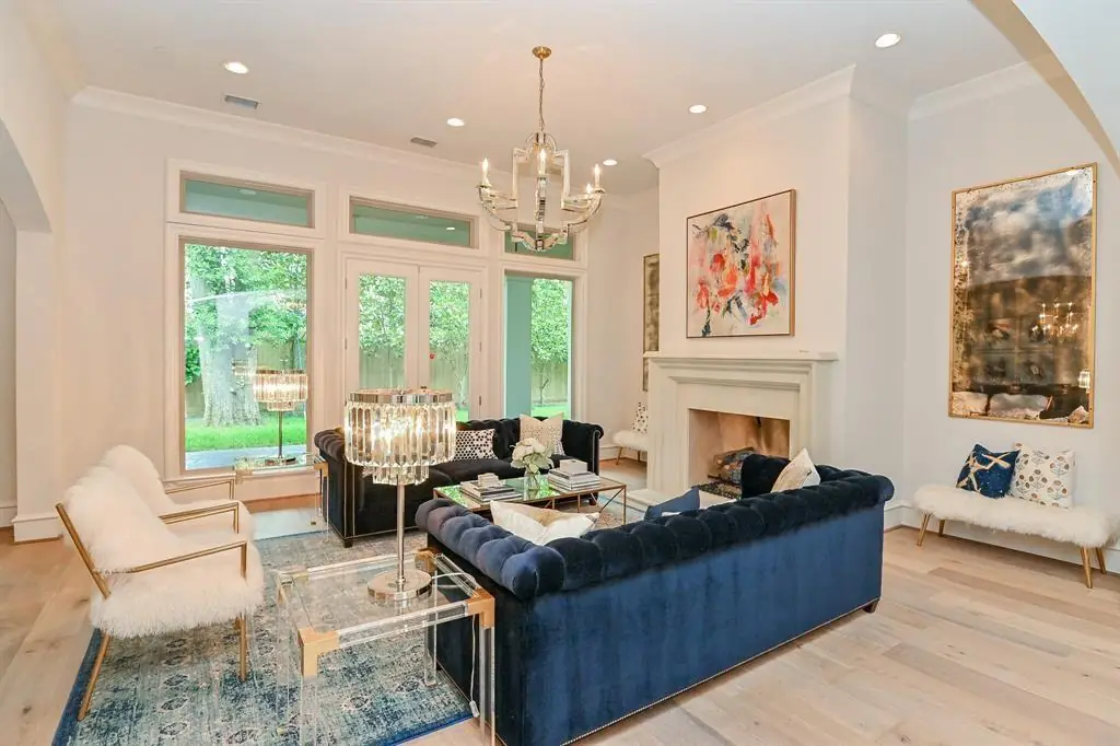 Formal living room with chandelier at 12 Valley Forge Drive